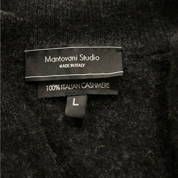 Mantovani Studio Gray Italian Cashmere Quarter Zip Sweater Size Large - Picture 7 of 7